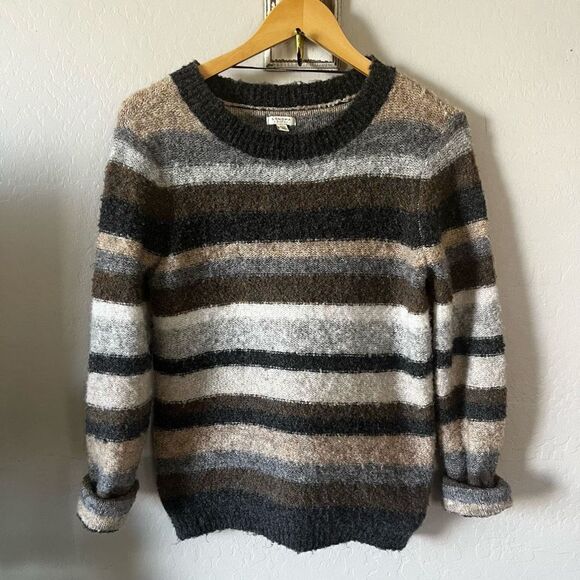 Sonoma sweaters | boucle striped sweater in coastal neutrals fuzzy cozy petite m - Picture 13 of 13